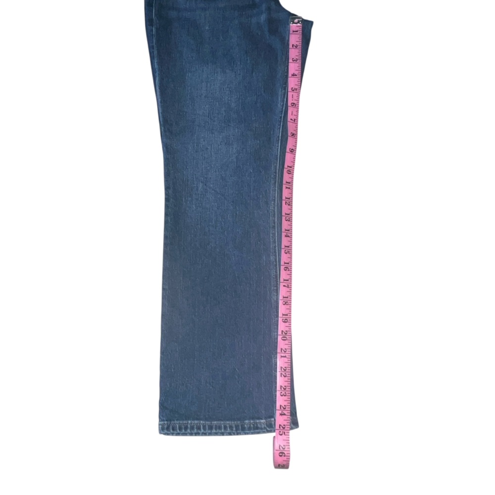 J. Crew Mid-Rise Flare Crop Dark Wash Button Fly Jeans size 25 - Picture 9 of 11